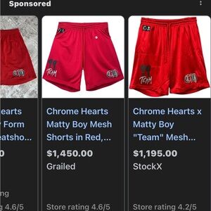 Chrome Heart Matty boy shorts- HIT ME UP EXCLUSIVE DEAL🚨‼️‼️